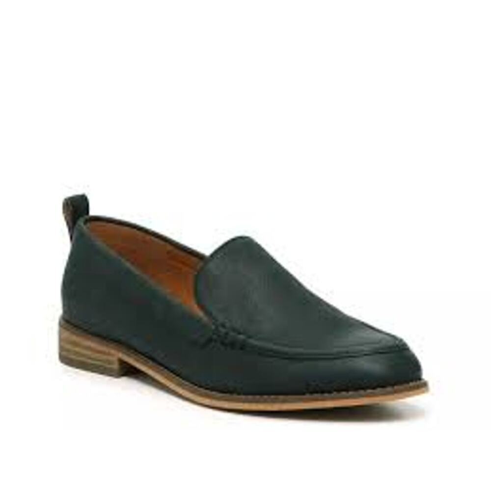 Lucky Brand Erlasida Loafer, Size 11, Black, Stacked Heel, Leather, Office